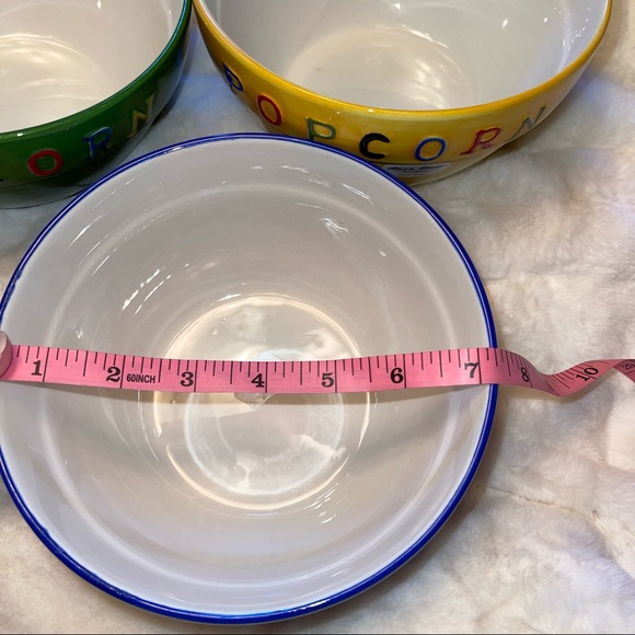 Super cute lot of three popcorn bowls unused new hand painted - Picture 4 of 5
